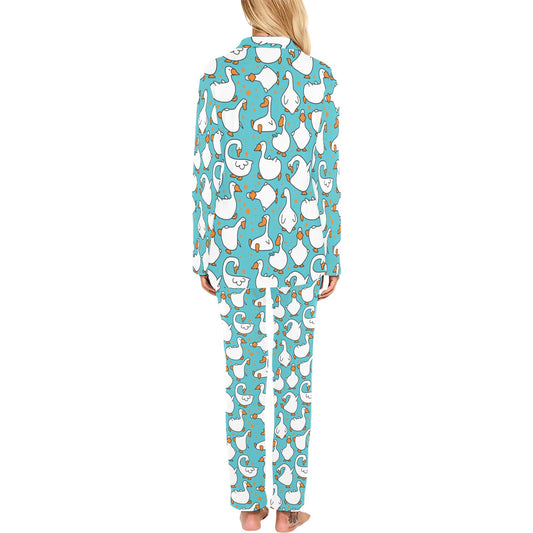 Goose Print Design LKS403 Women's Long Pajama Set