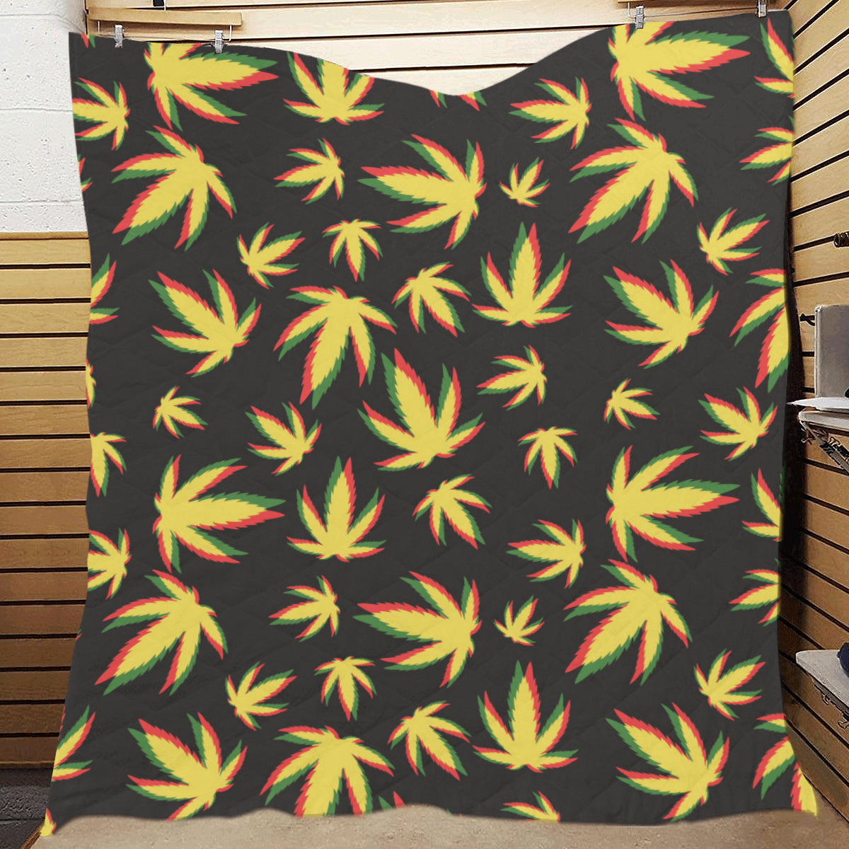 Pot Leaf Pattern Print Design A02 Premium Quilt