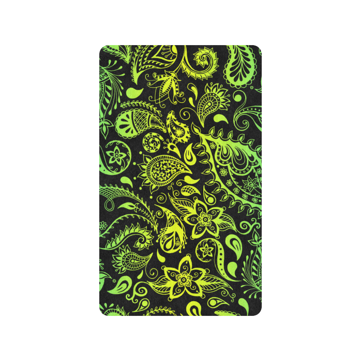 Paisley Green Design Print Rubber Doormat