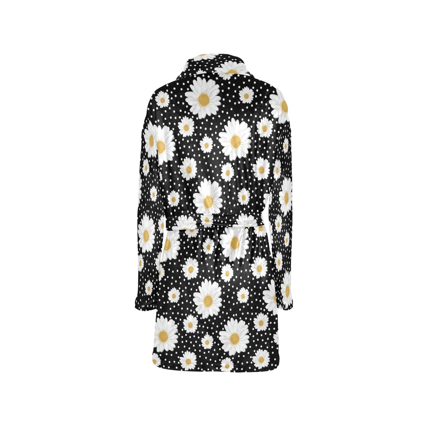 Daisy Pattern Print Design DS02 Women's Fleece Robe