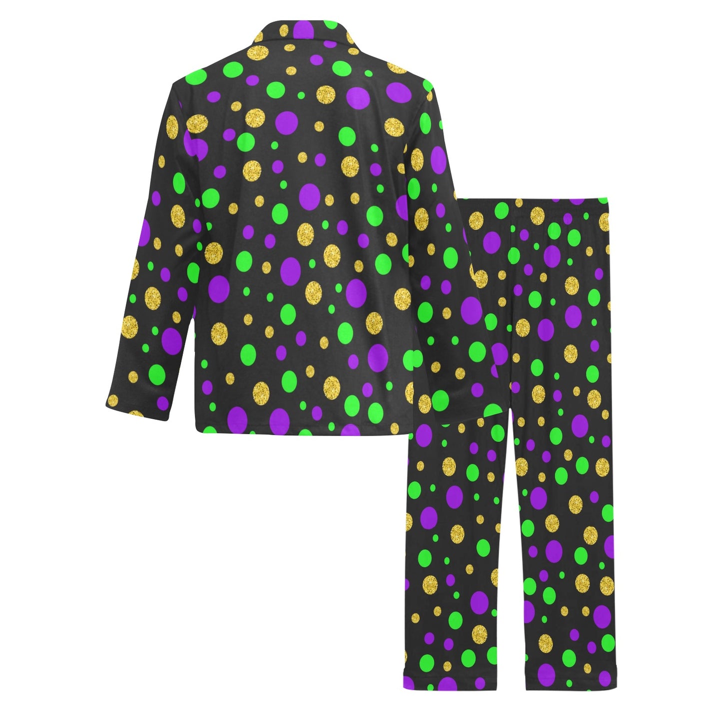Mardi Gras Pattern Print Design 07 Men's Long Pajama Set