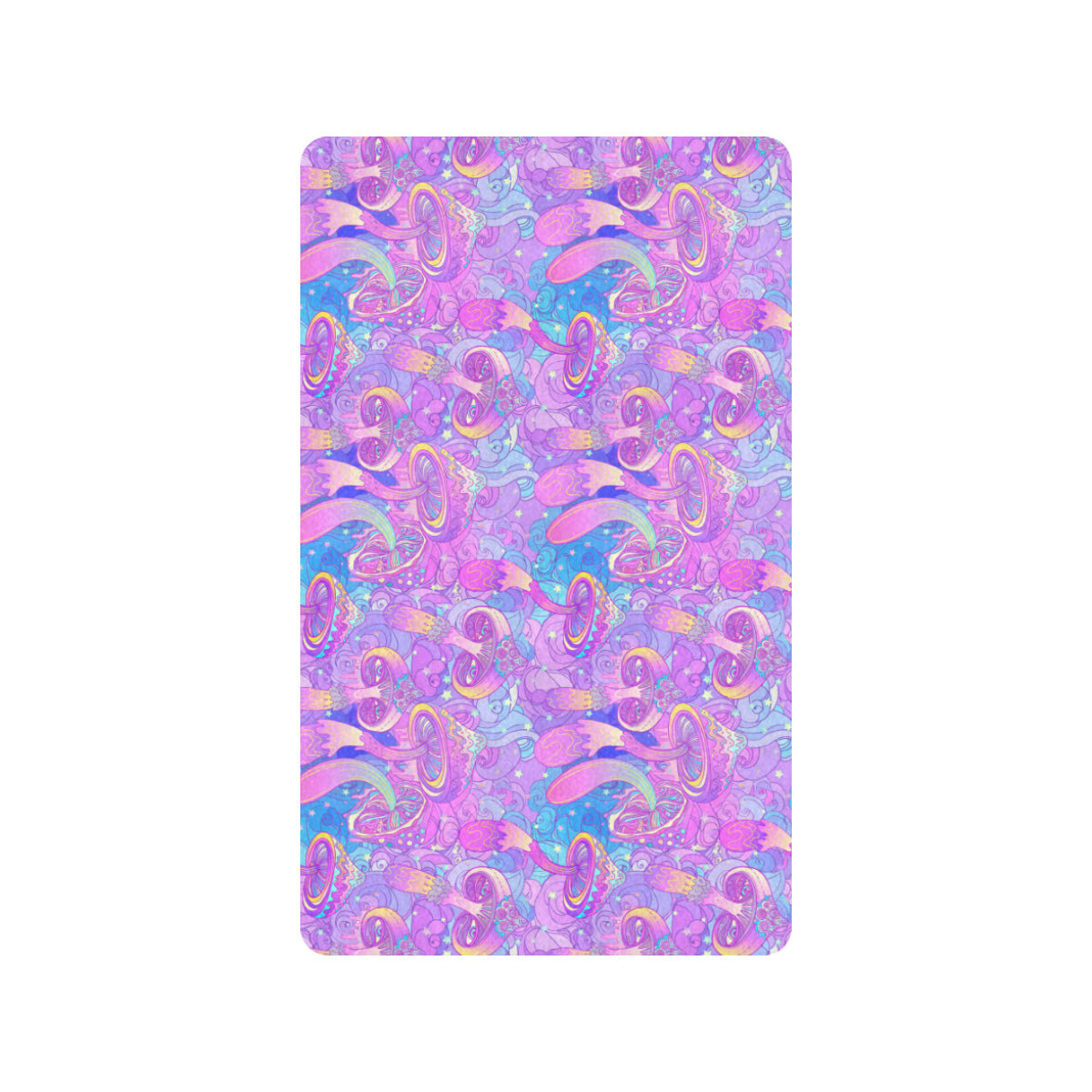 Psychedelic Trippy Mushroom Print Rubber Doormat