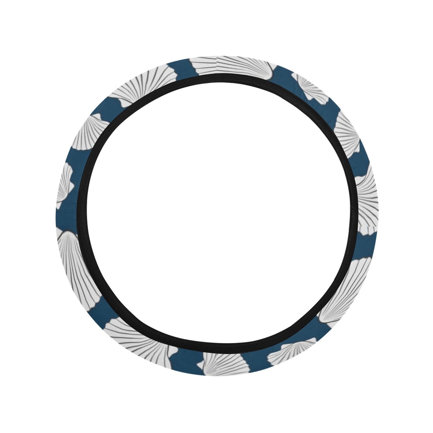 Seashell Print Design LKS3012 Steering Wheel Cover with Elastic Edge