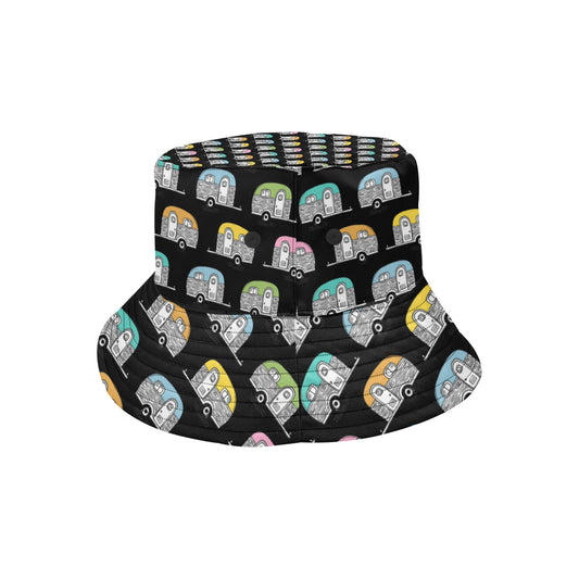 Camper Pattern Camping Themed No 2 Print Unisex Bucket Hat