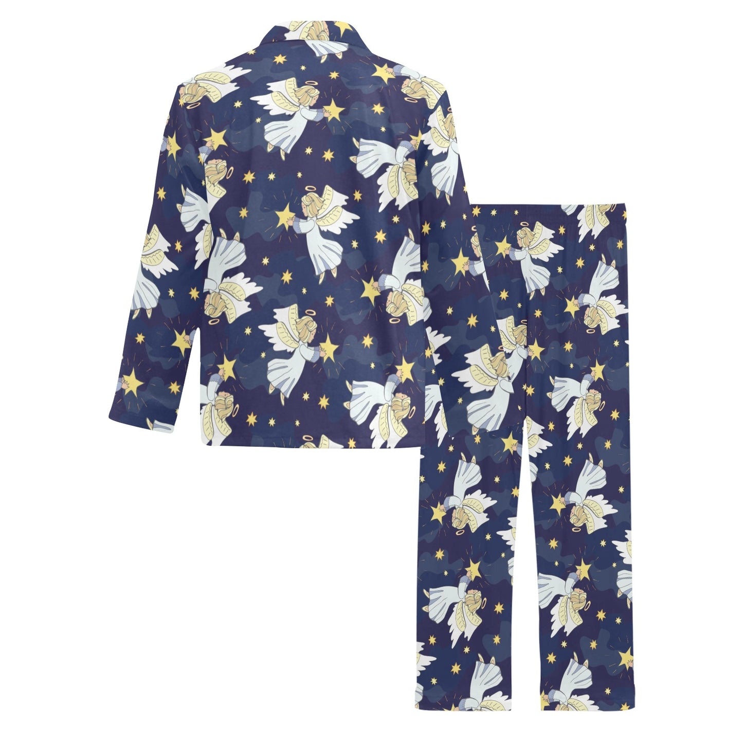 Angel Pattern Print Design 06 Men's Long Pajama Set