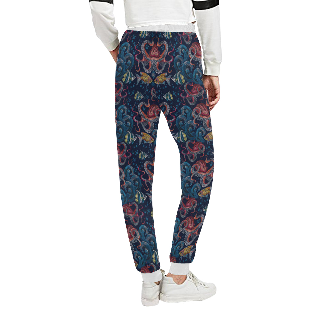 Octopus Deep Sea Print Themed Unisex Sweatpants
