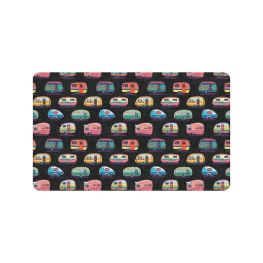 Camper Camping Pattern Rubber Doormat