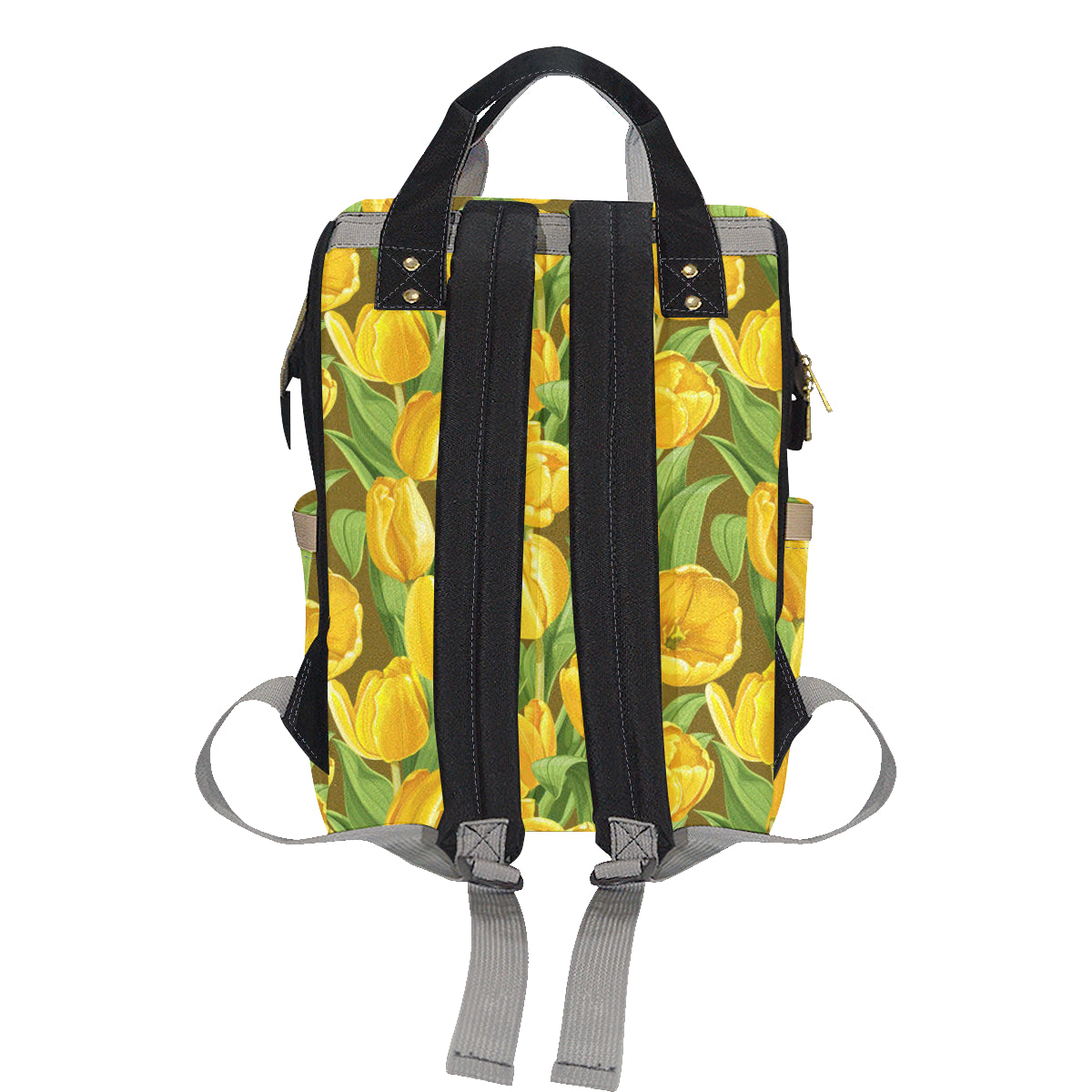 Tulip Yellow Pattern Print Design TP010 Diaper Bag Backpack