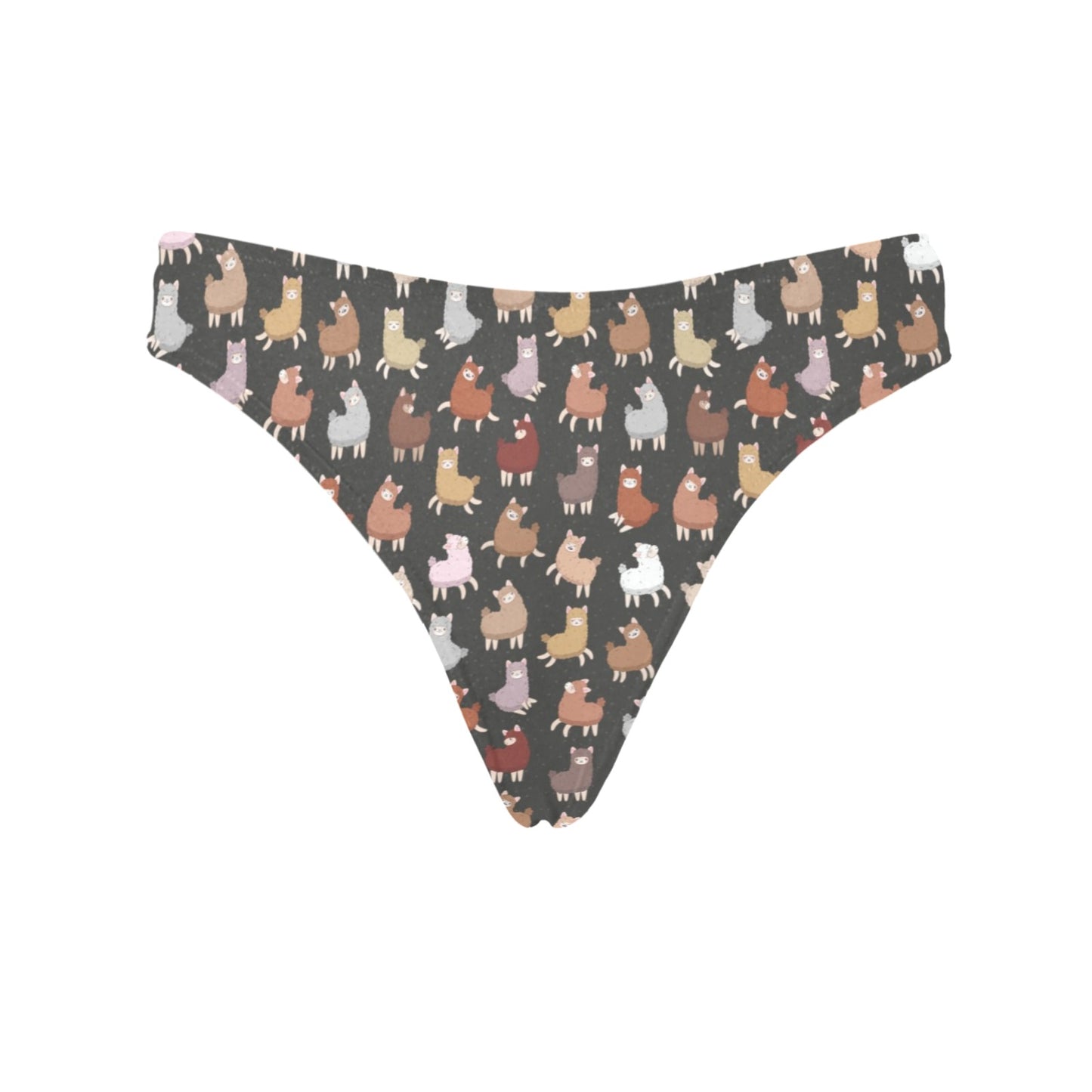 Alpaca Cute Design Themed Print Women's Thongs