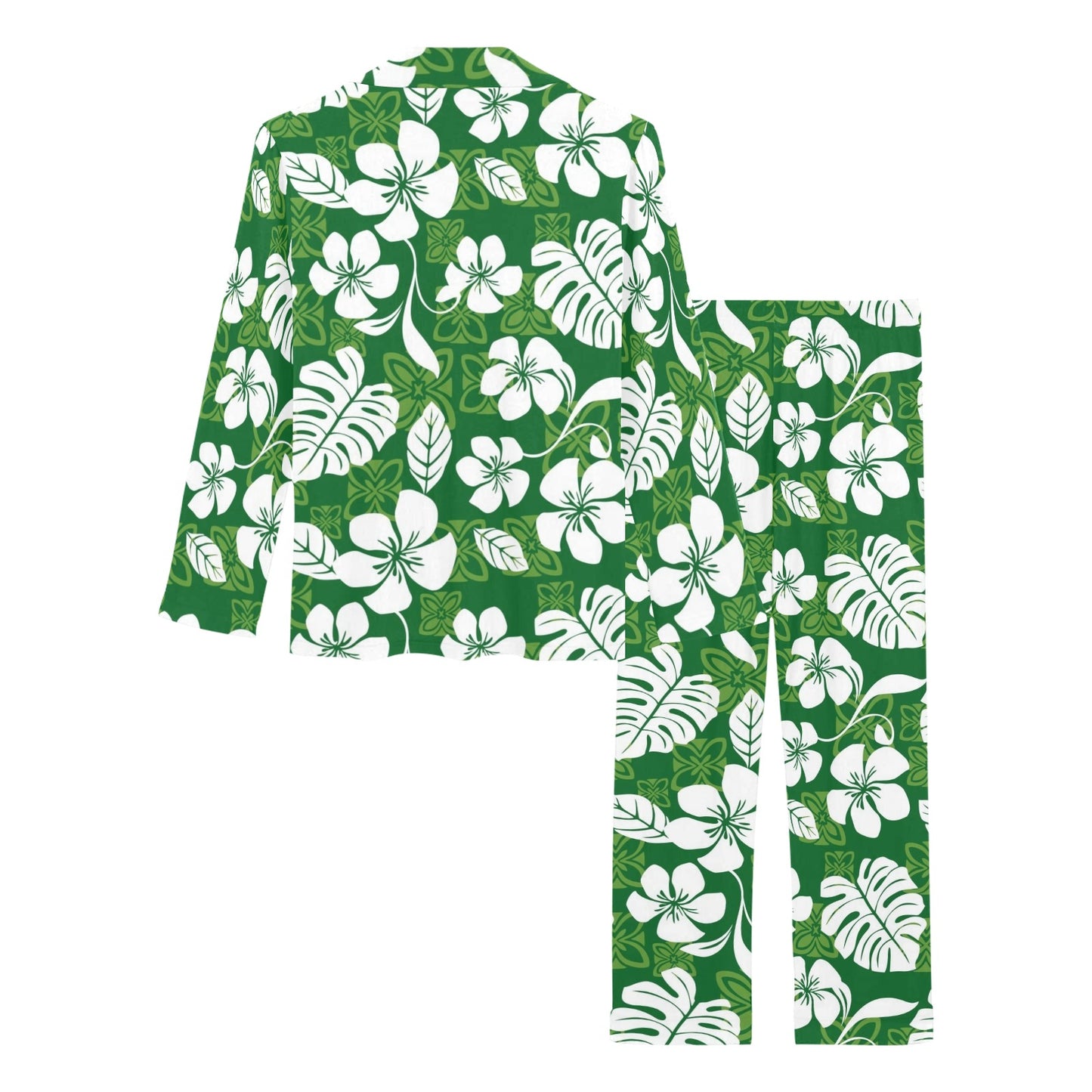 Hawaiian Themed Pattern Print Design H016 Women's Long Pajama Set