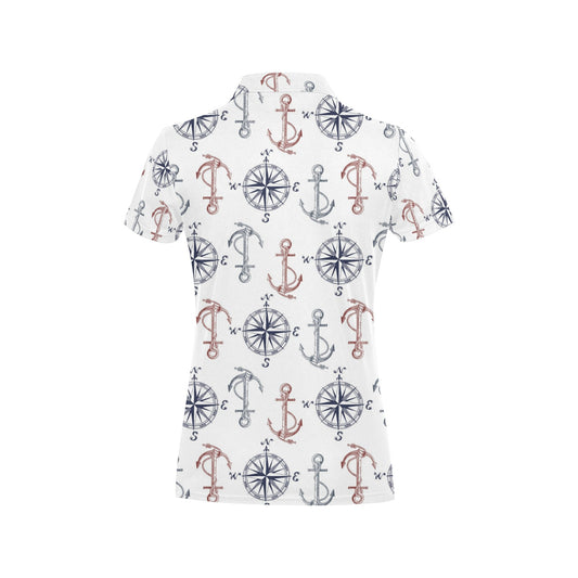 Anchor Pattern Print Design 06 Women's Polo Shirt