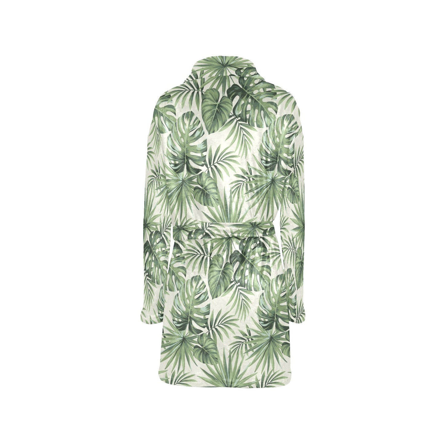Palm Leaf Pattern Print Design A02 Women's Fleece Robe