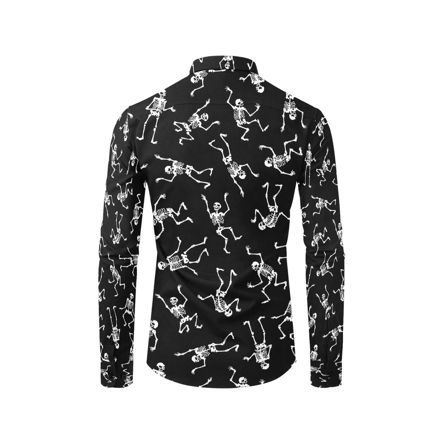 Skeleton Print Design LKS305 Men's Long Sleeve Dress Shirt