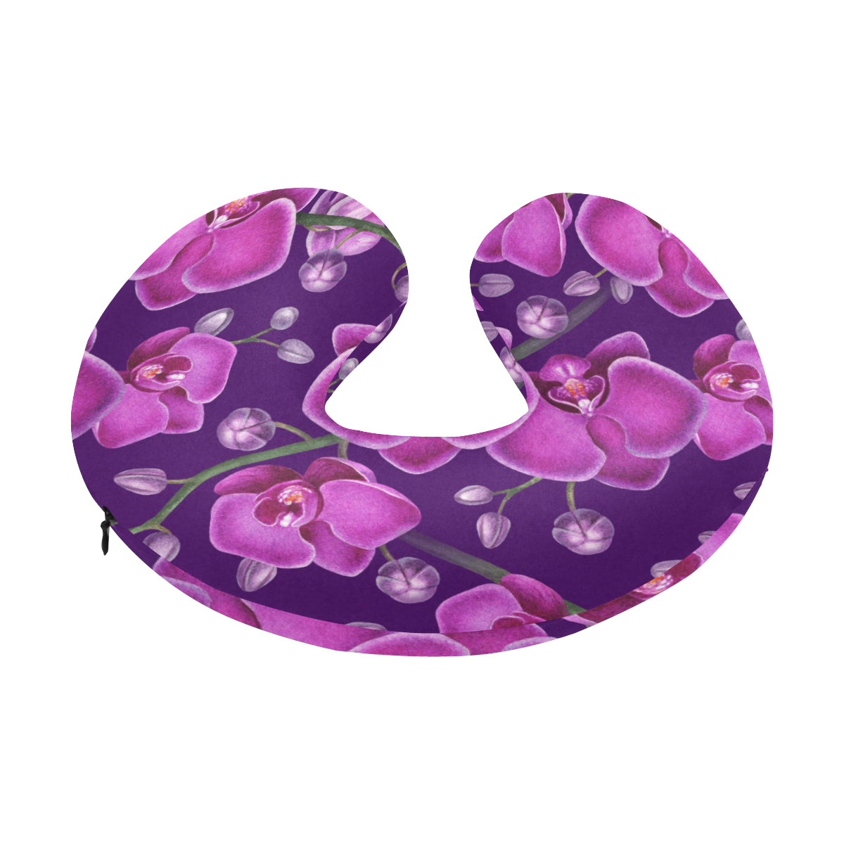 Orchid Pattern Print Design A03 U-Shaped Travel Neck Pillow