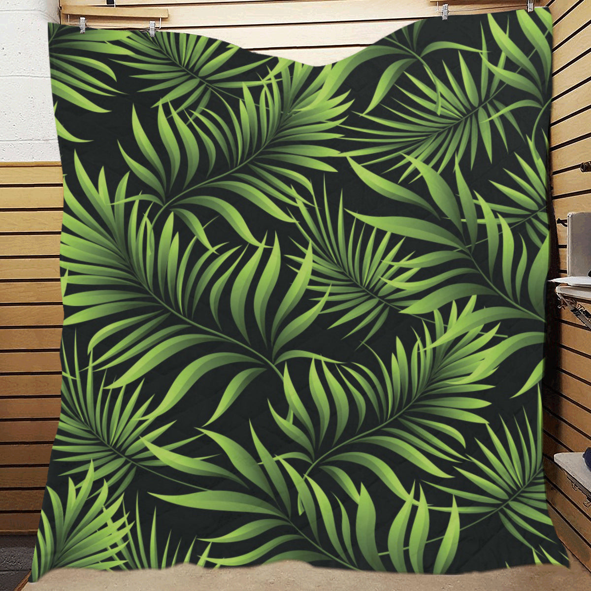 Palm Leaves Pattern Print Design PL07 Premium Quilt