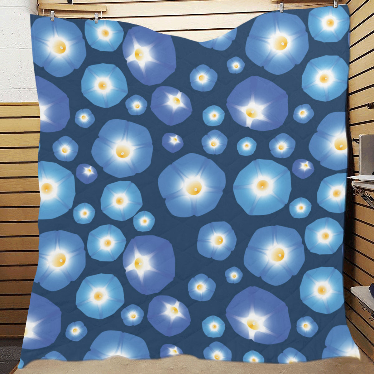 Morning Glory Pattern Print Design 02 Premium Quilt