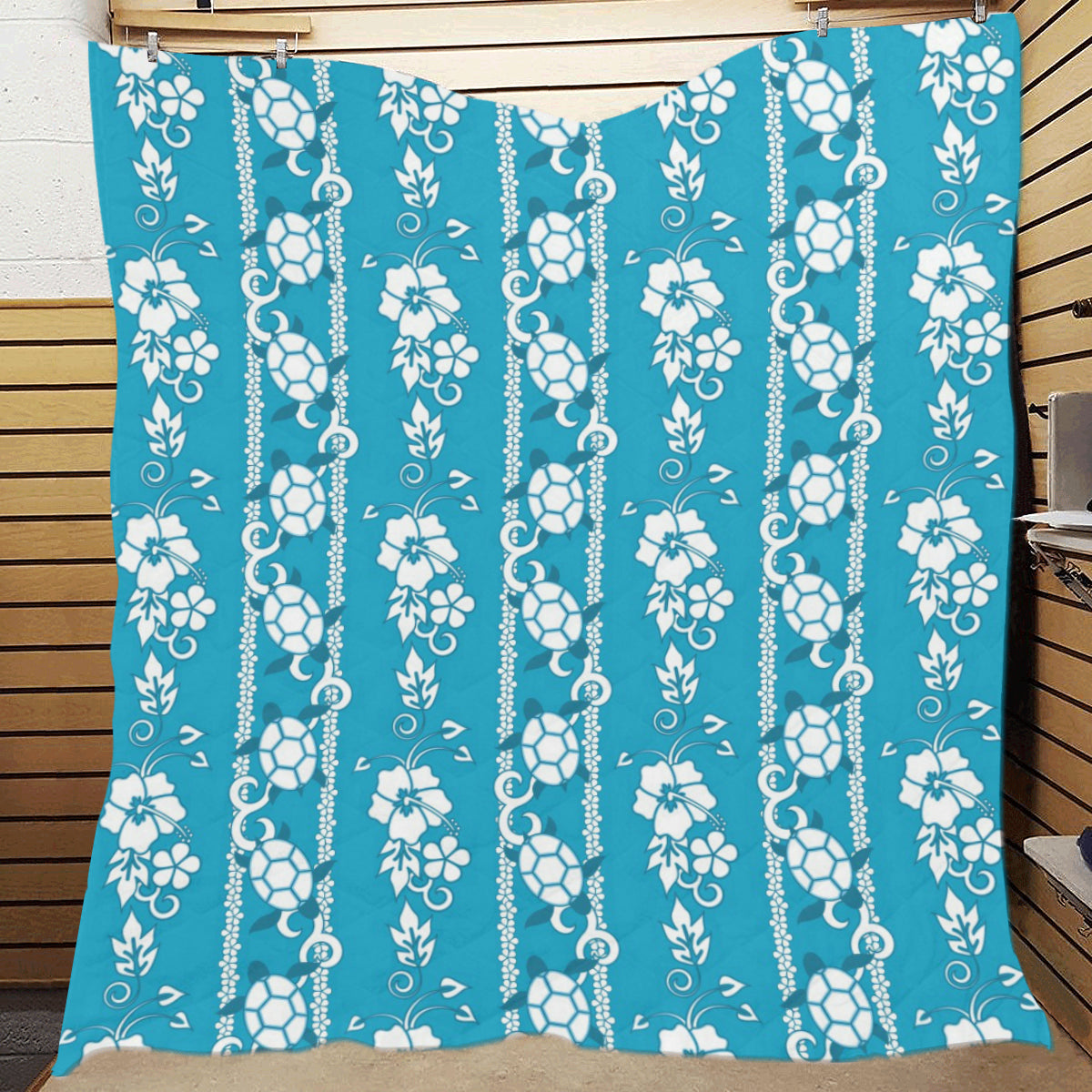 Hawaiian Themed Pattern Print Design H025 Premium Quilt