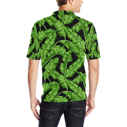 Banana Leaf Pattern Print Design BL01 Men Polo Shirt