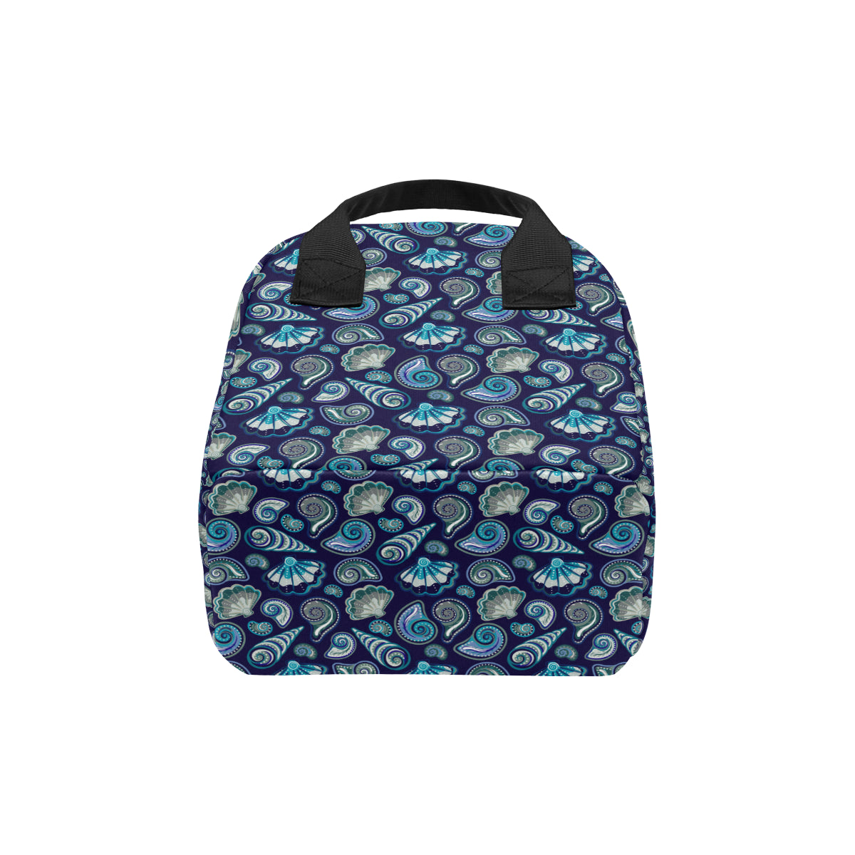 Beach Seashell Blue Print Insulated Lunch Bag