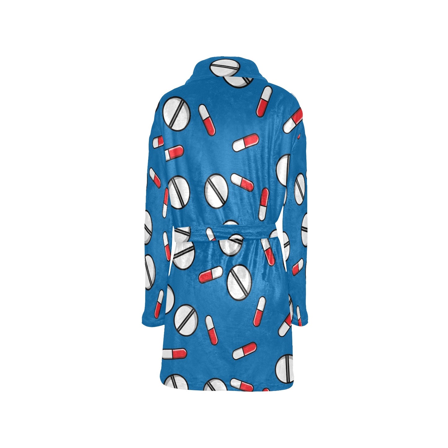 Pill Pattern Print Design A05 Women's Fleece Robe