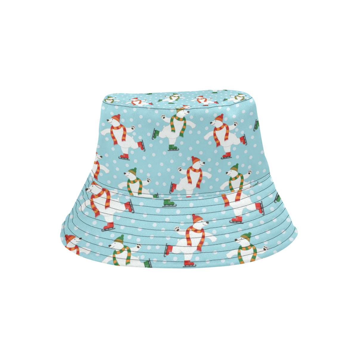 Polar Bear Pattern Print Design PB07 Unisex Bucket Hat