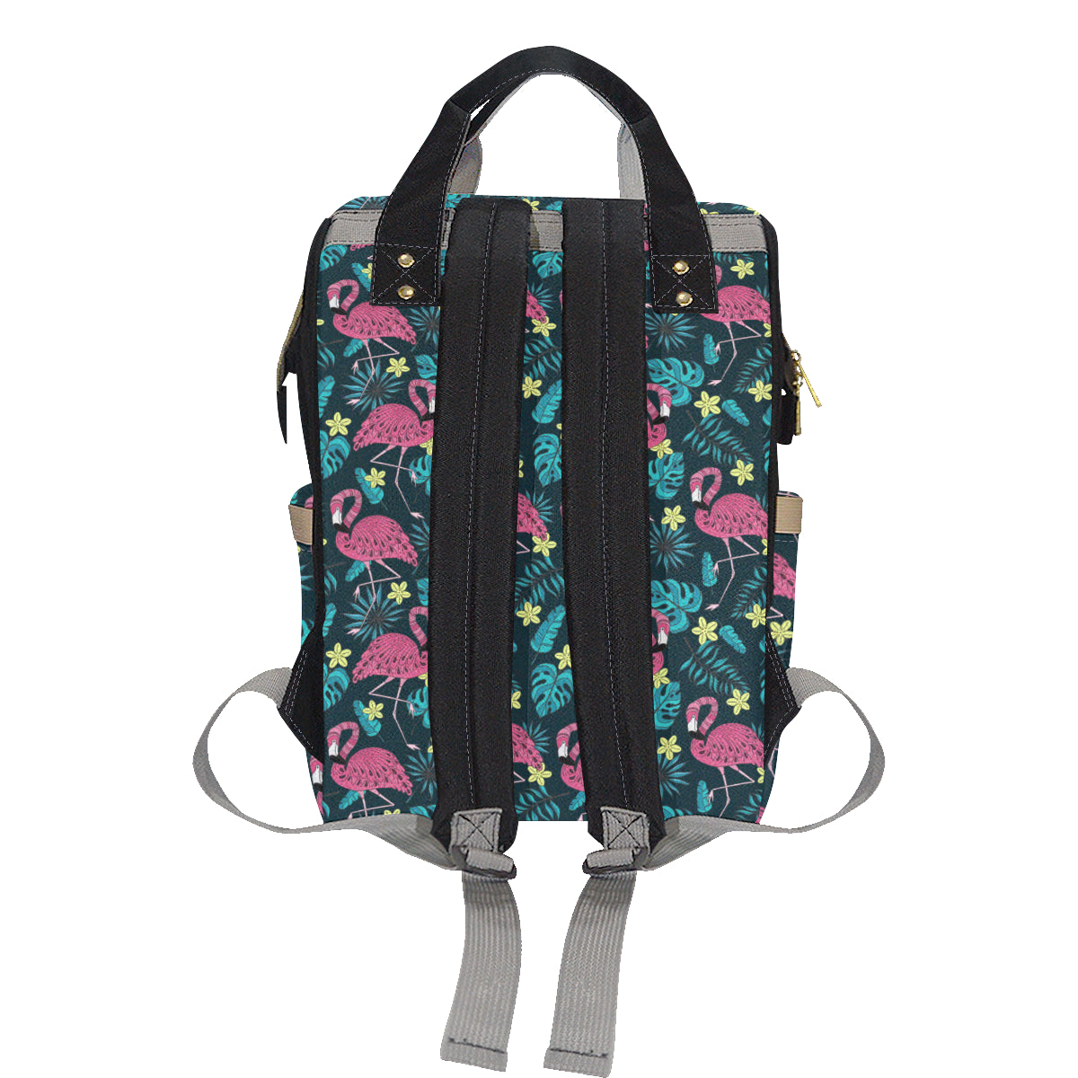 Flamingo Print Pattern Diaper Bag Backpack