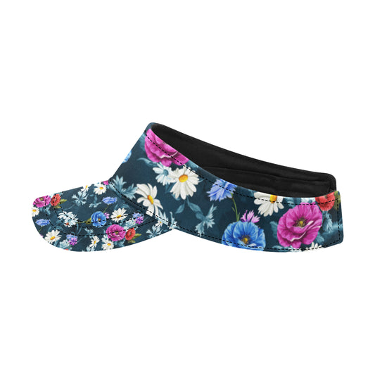 Floral Blue Themed Print Unisex Sun Visor