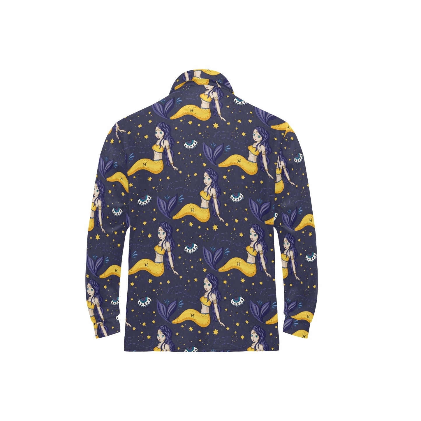 Pisces Pattern Print Design A04 Long Sleeve Polo Shirt For Men's
