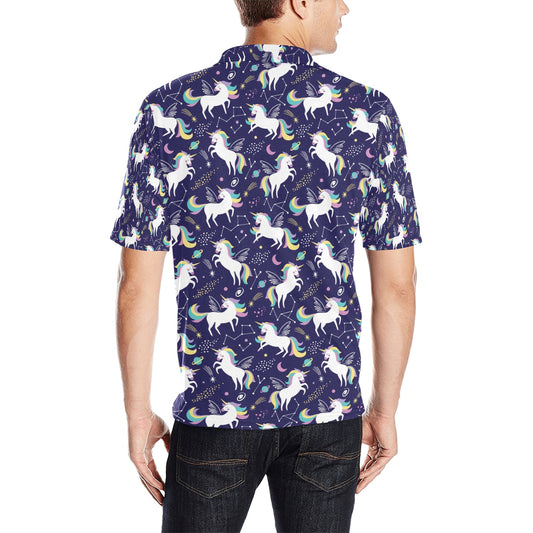 Unicorn Print Design LKS305 Men Polo Shirt