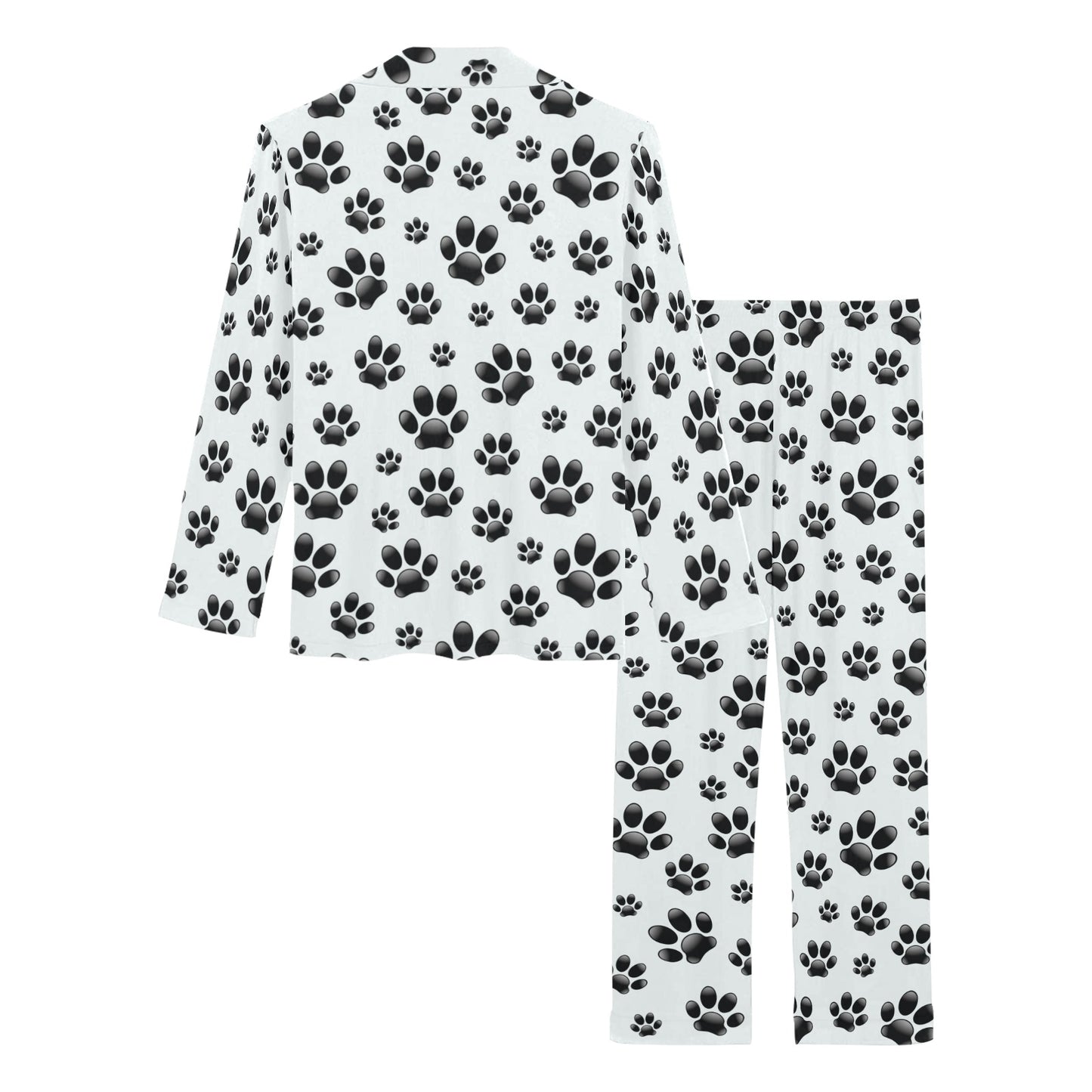 Paw Themed Print Women's Long Pajama Set