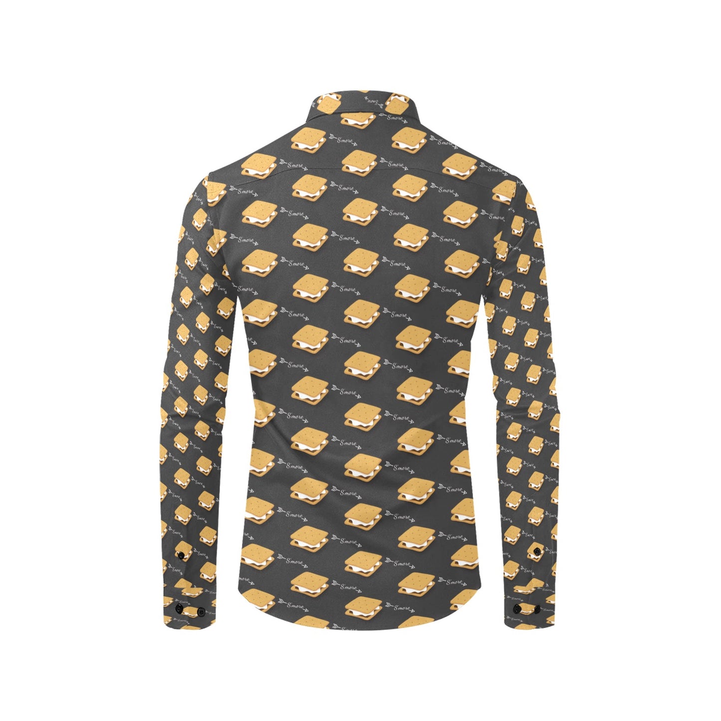 S_Mores Print Design LKS301 Men's Long Sleeve Dress Shirt