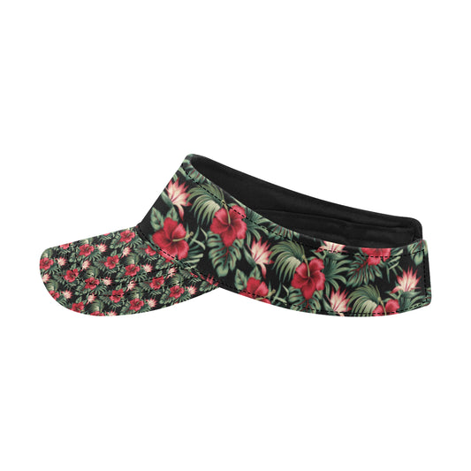 Flower Hawaiian Red Hibiscus Design Print Unisex Sun Visor