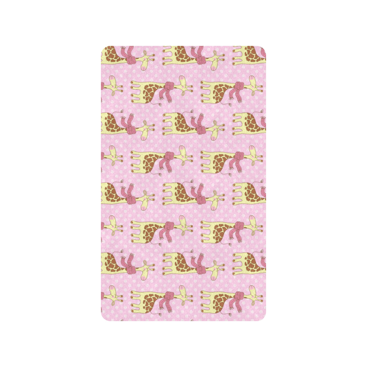 Giraffe Cute Pink Polka Dot Print Rubber Doormat