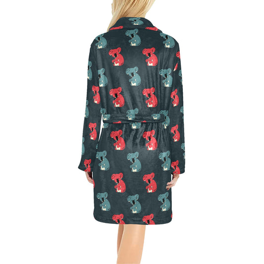 Koala Pattern Print Design 02 Women's Fleece Robe
