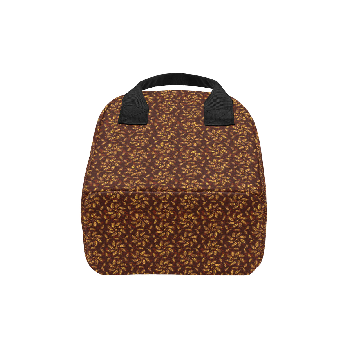 Agricultural Brown Wheat Print Pattern Insulated Lunch Bag