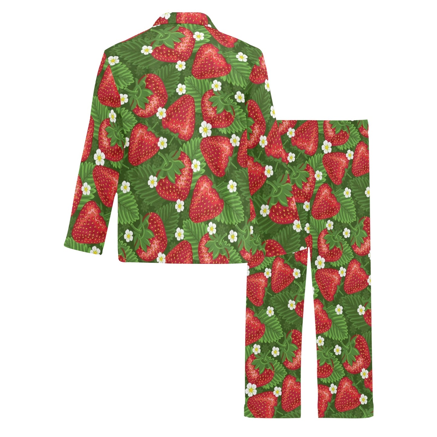 Strawberry Pattern Print Design SB05 Men's Long Pajama Set