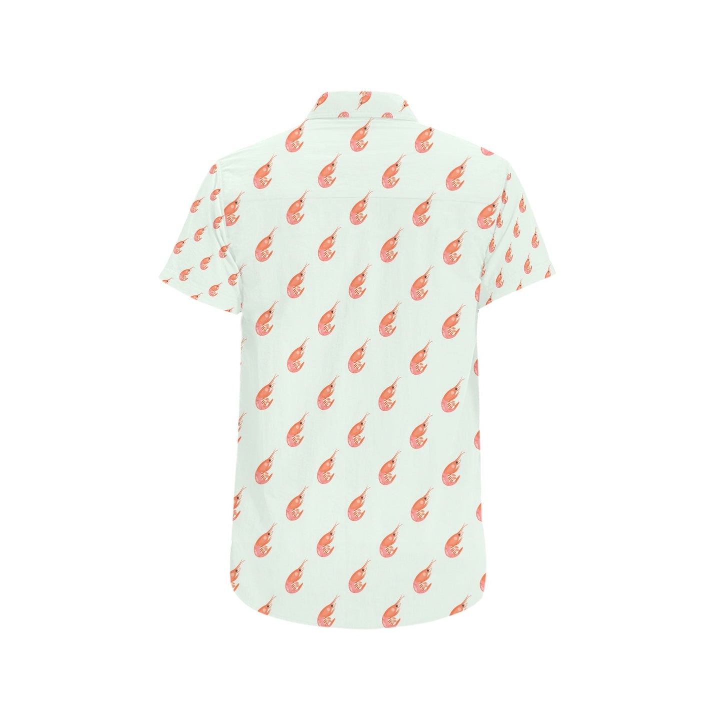 Shrimp Print Design LKS304 Men Short Sleeve Button Up Shirt