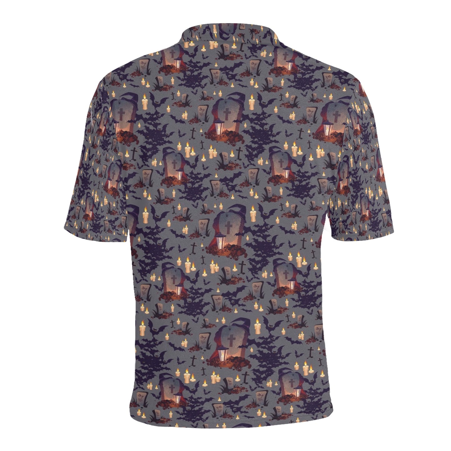 Creepy Graveyard Print Design LKS301 Men Polo Shirt