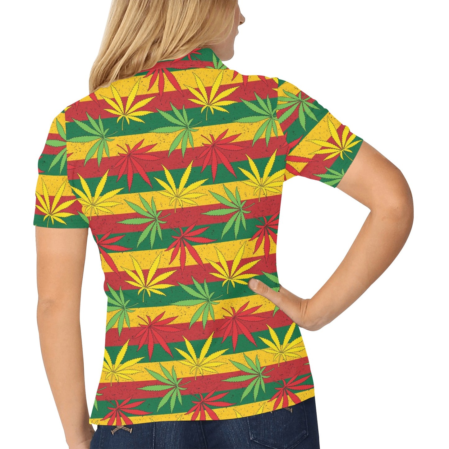 Rasta Pattern Print Design A03 Women's Polo Shirt