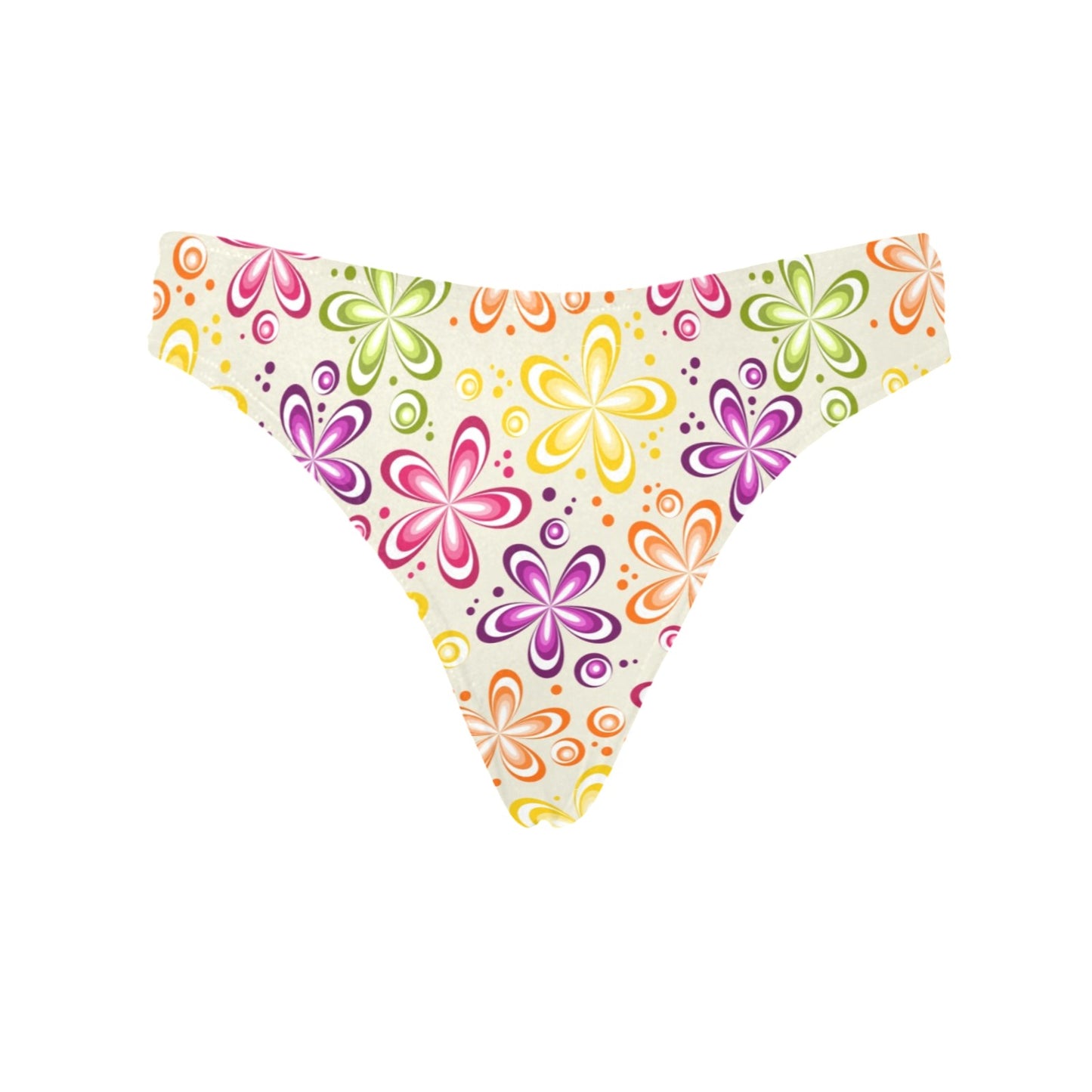 Flower Power Colorful Design Print Women's Thongs