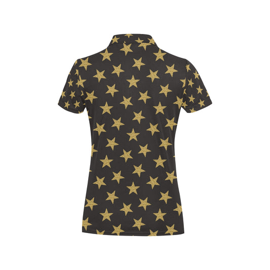 Star Gold Print Design LKS302 Women's Polo Shirt