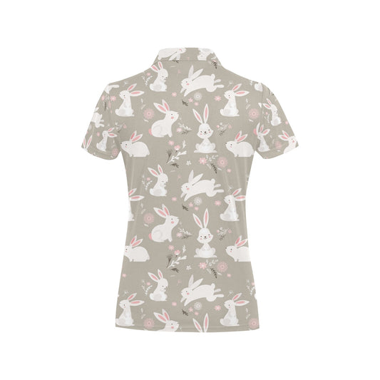 Rabbit Pattern Print Design RB03 Women's Polo Shirt