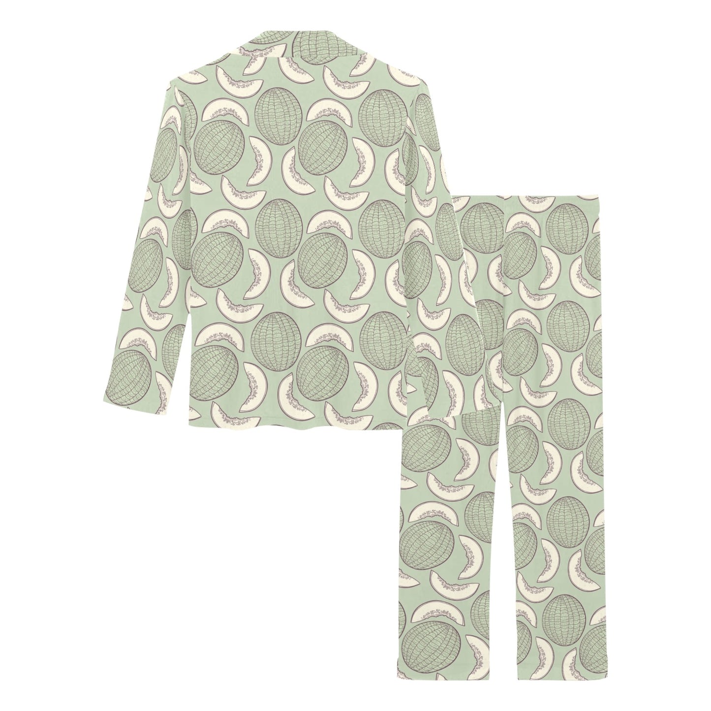 Cantaloupe Pattern Print Design 01 Women's Long Pajama Set
