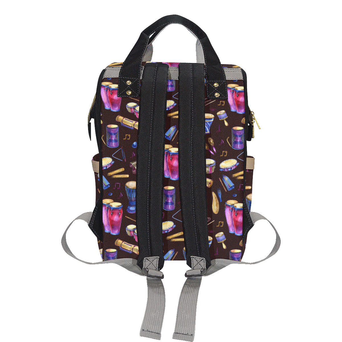 Percussion Neon Pattern Print Design 04 Diaper Bag Backpack