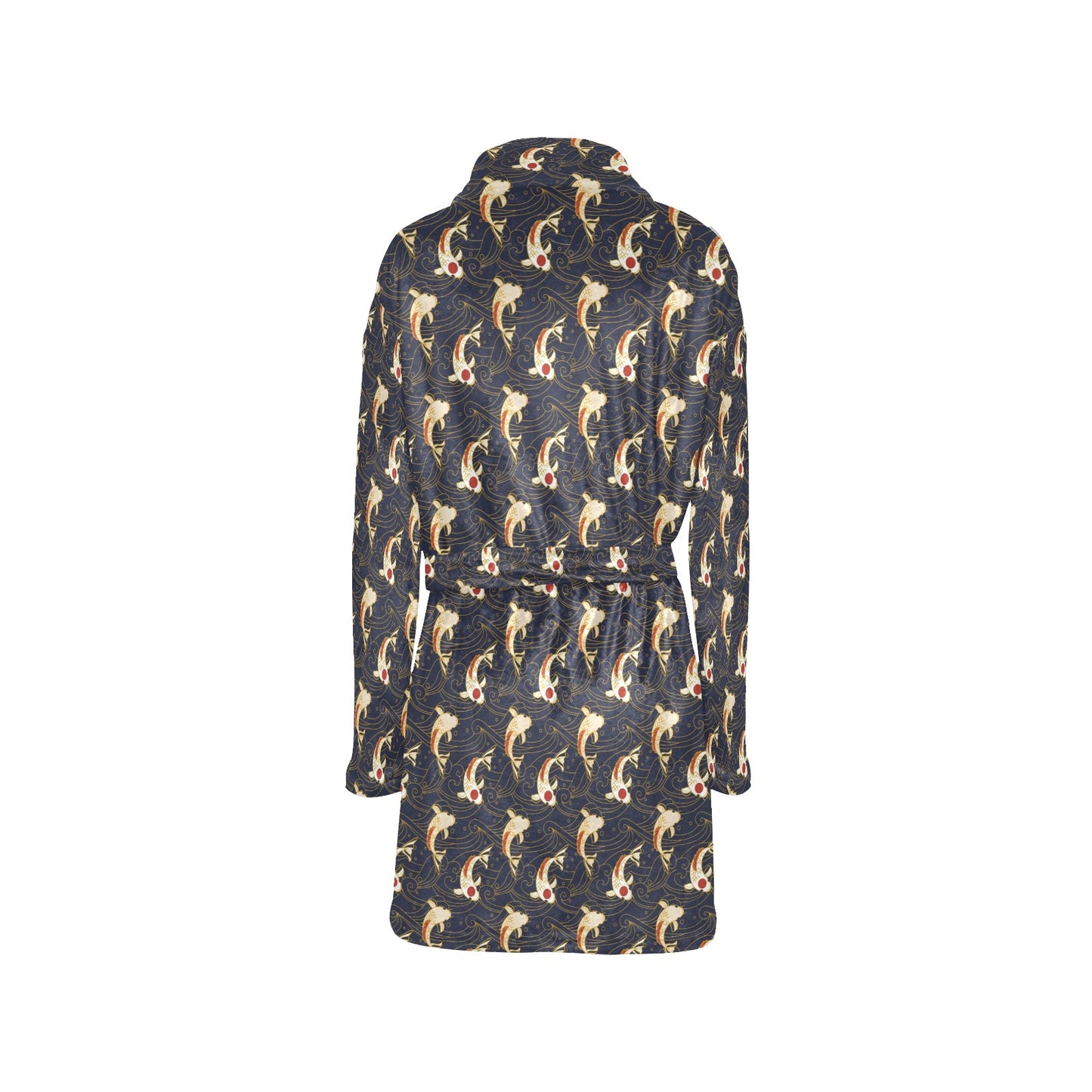 Koi Carp Japanese Design Themed Print Women's Fleece Robe