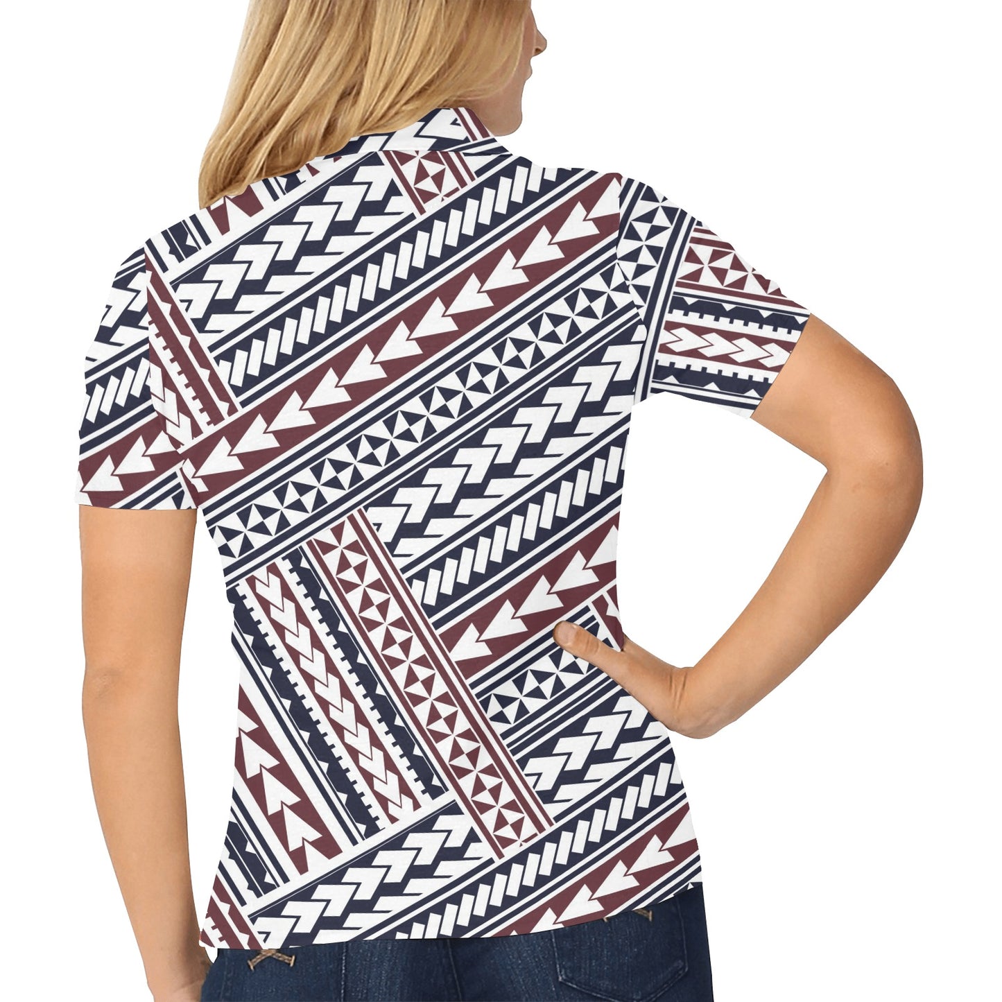 Polynesian Tribal line Women's Polo Shirt