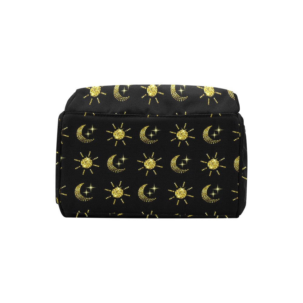 Sun Moon Print Design LKS304 Diaper Bag Backpack