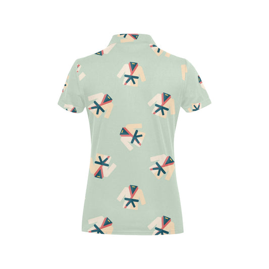 Karate Pattern Print Design 02 Women's Polo Shirt