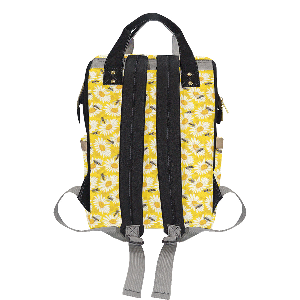 Bee Daisy Pattern Print Design 06 Diaper Bag Backpack