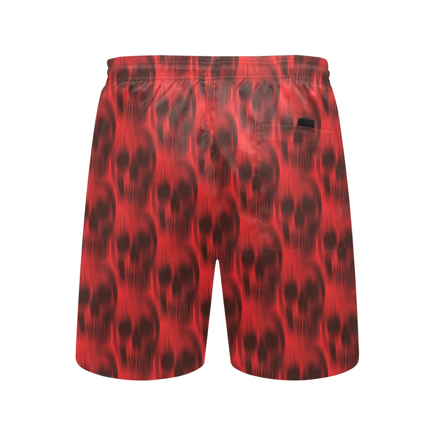 Skull Red Print Design LKS306 Men's Swim Trunks Beach Shorts